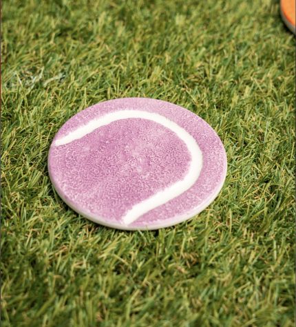 Mor Tenis Topu Bardak Altlığı